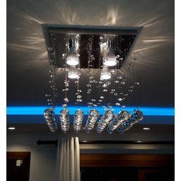 Lustre de Cristal K9 Legítimo Sala Quarto Base Inox 30x30 Cm - Ilustre Cristais - 1