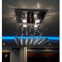 Ver imagem 1 de Lustre de Cristal K9 Legítimo Sala Quarto Base Inox 30x30 Cm - Ilustre Cristais