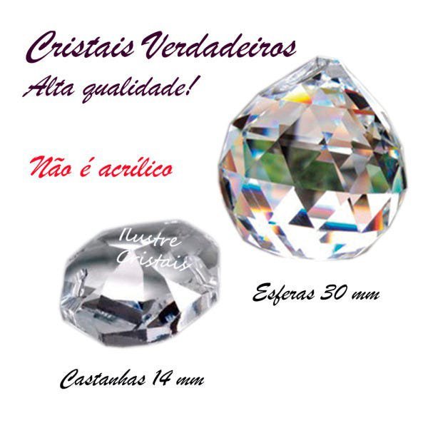 Lustre de Cristal K9 Legítimo Sala Quarto Base Inox 30x30 Cm - Ilustre Cristais - 2