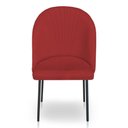 Ver imagem 4 de Kit 2 Cadeiras Poltrona de Jantar Ariel Suede Vermelho Pés de Ferro Preto - Pallazio