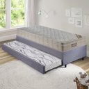 Ver imagem 1 de Bicama Box 88x188 Suede Cinza com Colchão Airtech Ortobom