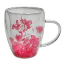 Ver imagem 1 de Caneca Xícara Chá Café Parede Dupla de Vidro com Flores Rosa Primavera Decorativas Presente