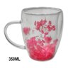 Caneca Xícara Chá Café Parede Dupla de Vidro com Flores Rosa Primavera Decorativas Presente - 3