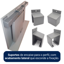 Ver imagem 7 de Porta Lisa Branca 80x210cm + Kit Correr Alumínio Sobrepor