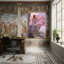 Ver imagem 1 de Quadro Decorativo Hera a Deusa Grega Das Mulheres - 70x50cm:moldura Preta