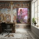 Ver imagem 2 de Quadro Decorativo Hera a Deusa Grega Das Mulheres - 70x50cm:moldura Preta