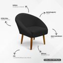 Ver imagem 2 de Poltrona Decorativa para Sala Recepção Manicure Consultório Stella Suede