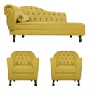 Ver imagem 2 de Kit Diva Recamier Diana 140cm Lado Direito e 02 Poltronas Julia Suede - Doce Sonho Móveis RECAMIER D