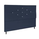 Ver imagem 1 de Cabeceira Estofada Casal 140 Cm Camboriú Suede Azul Marinho