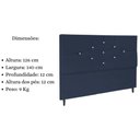 Ver imagem 5 de Cabeceira Estofada Casal 140 Cm Camboriú Suede Azul Marinho