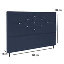 Ver imagem 4 de Cabeceira Estofada Casal 140 Cm Camboriú Suede Azul Marinho
