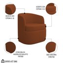 Ver imagem 3 de Kit 2 Poltronas Giratória Decorativa para Sala Dandara K04 Bouclê Terracota - Mpozenato