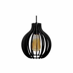 Pendente em Madeira - Drop Light - Preto - 1