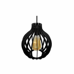 Pendente em Madeira - Drop Light - Preto - 2