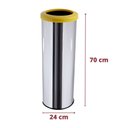 Ver imagem 2 de Lixeira Aço Inox 30 Litros Com Aro Plástico Área Gourmet Cozinha - Amarelo