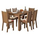 Ver imagem 3 de Conjunto Sala de Jantar Madesa Maris Mesa Tampo de Madeira com 6 Cadeiras - Rustic/hibiscos