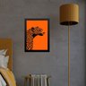 Quadro Decorativo Leopardo Fundo Laranja 33x24cm:moldura Preta - 1