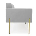 Ver imagem 5 de Sofá Namoradeira 2 Lugares Pé de Ferro Dourado Elisa Suede D03 - D'Rossi Cor Cinza