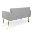 Ver imagem 4 de Sofá Namoradeira 2 Lugares Pé de Ferro Dourado Elisa Suede D03 - D'Rossi Cor Cinza