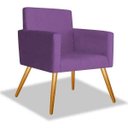 Ver imagem 2 de Kit 2 Poltrona Cadeira Beatriz Recepção Escritório Corino Roxo - ADJ Decor