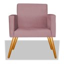 Ver imagem 3 de Kit 2 Poltrona Cadeira Beatriz Recepção Escritório Suede Rose - ADJ Decor