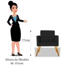 Ver imagem 3 de Poltrona Cadeira Beatriz Sala de Estar Recepção Escritório Corino Preto - ADJ Decor