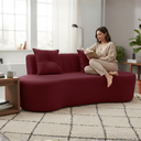 Ver imagem 2 de Sofá 3 Lugares Orgânico Curvo Madrid 180cm Suede Marsala