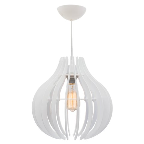 Kit 2 Pendente Lótus Poptem Branco Lustre Luminária 30cm Sala
