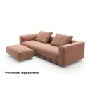 Ver imagem 3 de Sofá King Size 3 Lugares Revestimento em Sarja com Puff - LUD002:marrom