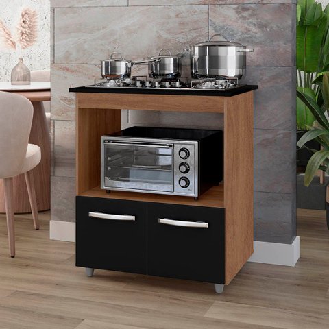 Balcão Cali para Cooktop 5 Bocas 2 Portas Cozinha Mb1 75cm
