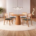 Ver imagem 1 de Conjunto Sala de Jantar Mesa Cone 108cm e 4 Cadeiras Ava
