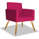 Ver imagem 2 de Kit 2 Poltrona Cadeira Beatriz Recepção Escritório Corino Rosa Pink - ADJ Decor