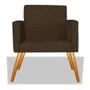 Ver imagem 3 de Kit 2 Poltrona Cadeira Beatriz Recepção Escritório Suede Marrom - ADJ Decor
