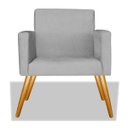 Ver imagem 3 de Kit 2 Poltrona Cadeira Beatriz Recepção Escritório Suede Cinza - ADJ Decor