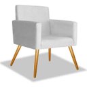 Ver imagem 2 de Kit 2 Poltrona Cadeira Beatriz Recepção Escritório Suede Branco - ADJ Decor