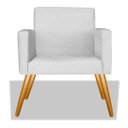 Ver imagem 3 de Kit 2 Poltrona Cadeira Beatriz Recepção Escritório Suede Branco - ADJ Decor