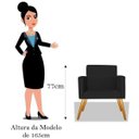 Ver imagem 4 de Kit 2 Poltrona Cadeira Beatriz Recepção Escritório Corino Preto - ADJ Decor