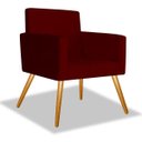 Ver imagem 2 de Kit 2 Poltrona Cadeira Beatriz Recepção Escritório Corino Bordô - ADJ Decor
