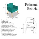 Ver imagem 4 de Poltrona Cadeira Beatriz Sala de Estar Recepção Escritório Corino Azul Turquesa - ADJ Decor