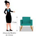Ver imagem 3 de Poltrona Cadeira Beatriz Sala de Estar Recepção Escritório Corino Azul Turquesa - ADJ Decor