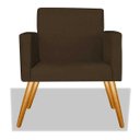 Ver imagem 3 de Kit 2 Poltrona Cadeira Beatriz Recepção Escritório Corino Marrom - Adj Decor