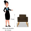 Ver imagem 4 de Kit 2 Poltrona Cadeira Beatriz Recepção Escritório Corino Marrom - Adj Decor