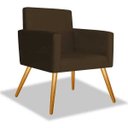 Ver imagem 2 de Kit 2 Poltrona Cadeira Beatriz Recepção Escritório Corino Marrom - Adj Decor