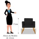 Ver imagem 4 de Kit 2 Poltrona Cadeira Beatriz Recepção Escritório Suede Preto - Adj Decor