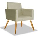Ver imagem 2 de Kit 2 Poltrona Cadeira Beatriz Recepção Escritório Suede Bege - ADJ Decor