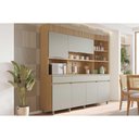 Ver imagem 1 de Cozinha Compacta Realeza C/ 6 Portas e 3 Gavetas 220cm Carvalho/cinza - Nesher