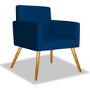 Ver imagem 2 de Kit 2 Poltrona Cadeira Beatriz Recepção Escritório Suede Azul Marinho - ADJ Decor