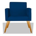 Ver imagem 3 de Kit 2 Poltrona Cadeira Beatriz Recepção Escritório Suede Azul Marinho - ADJ Decor