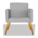 Ver imagem 3 de Kit 2 Poltrona Cadeira Beatriz Recepção Escritório Corino Cinza - Adj Decor