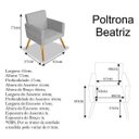 Ver imagem 5 de Kit 2 Poltrona Cadeira Beatriz Recepção Escritório Corino Cinza - Adj Decor